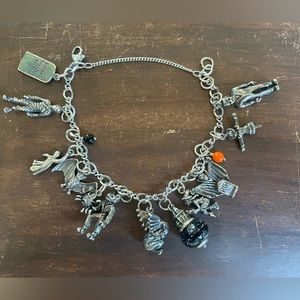 Halloween sterling silver themed Charm bracelet (read description)